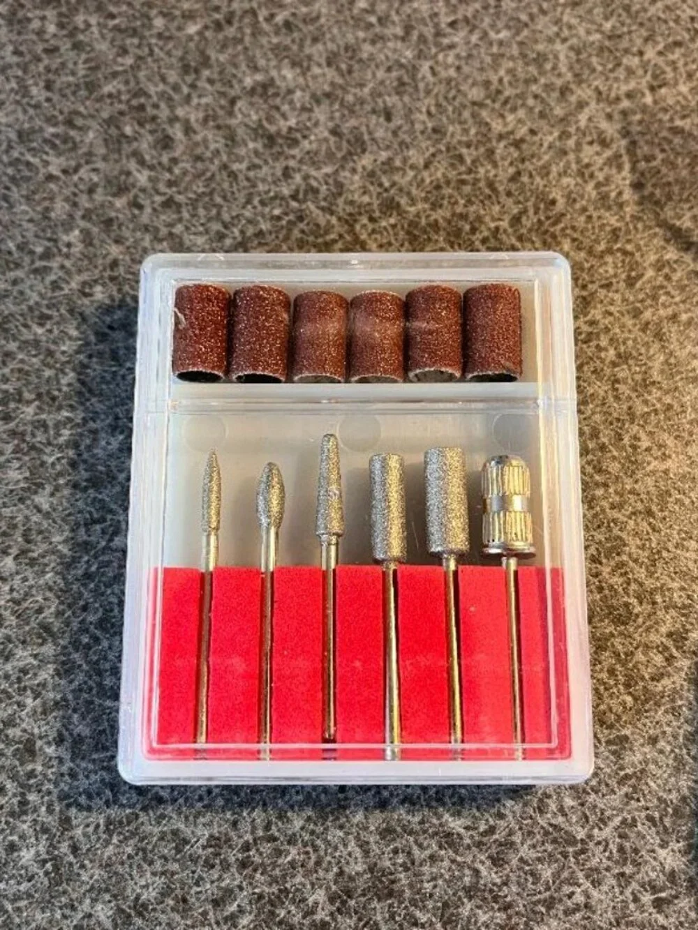 NEW in case 6 Pcs Nail Drill Bits Set 3/32'' Shank + 100 Sanding bands Gel Nails